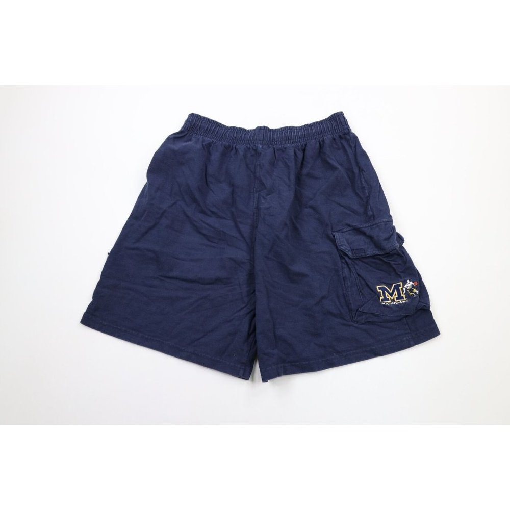 Vintage 90s And1 Mens XL Faded University of Michigan Spell Out Cargo Shorts